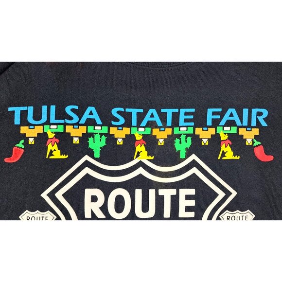 Vintage Tulsa State Fair Sweatshirt Glow In Dark Route 66 XXL New Deadstock 1992 - Picture 9 of 12